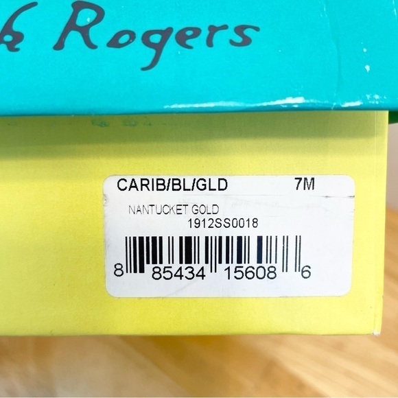 Jack Rogers Nantucket Mint Green Gold Thong Sandal 7M - Picture 6 of 8